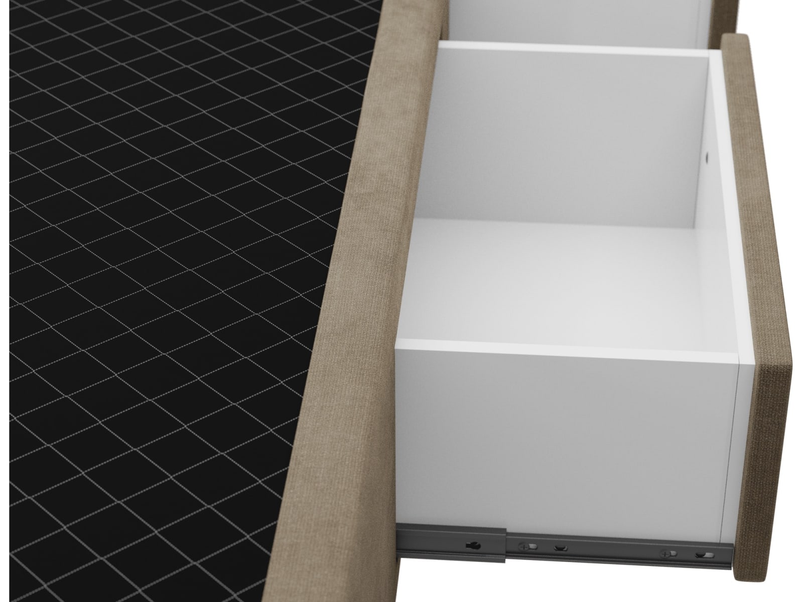 Zenith Storage Drawer Bed Base Tribute Walnut color Tribute Walnut