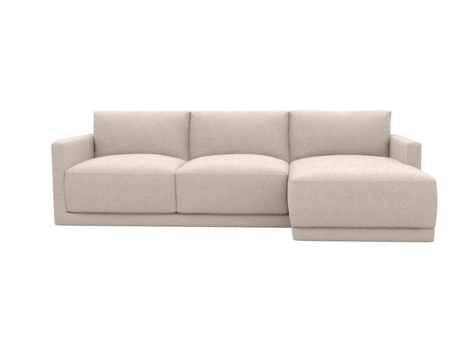 Haven Apt Boucle Pumice Chaise Sofa color Boucle Pumice