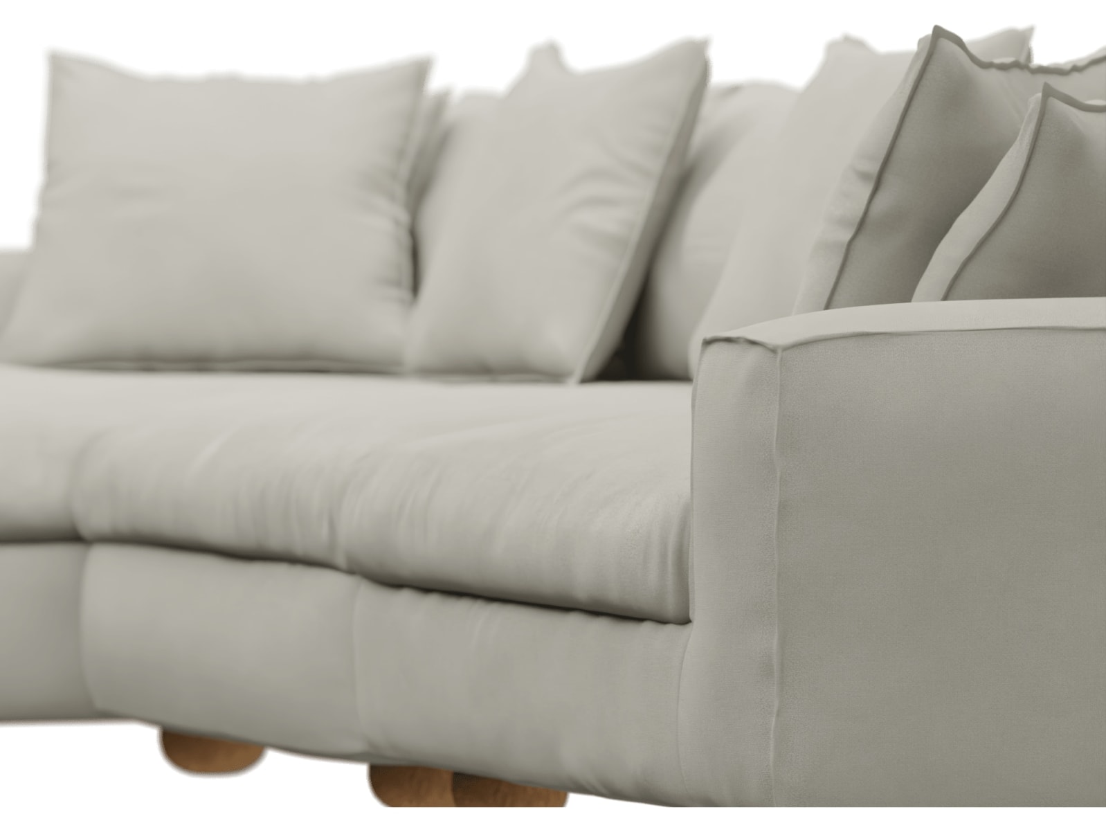 Tully California Ivory Chaise Sofa - 3 Seater color California Ivory