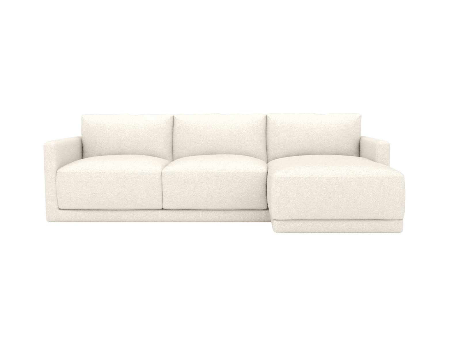 Haven Boucle Ivory 3 Seater Chaise Sofa color Boucle Ivory