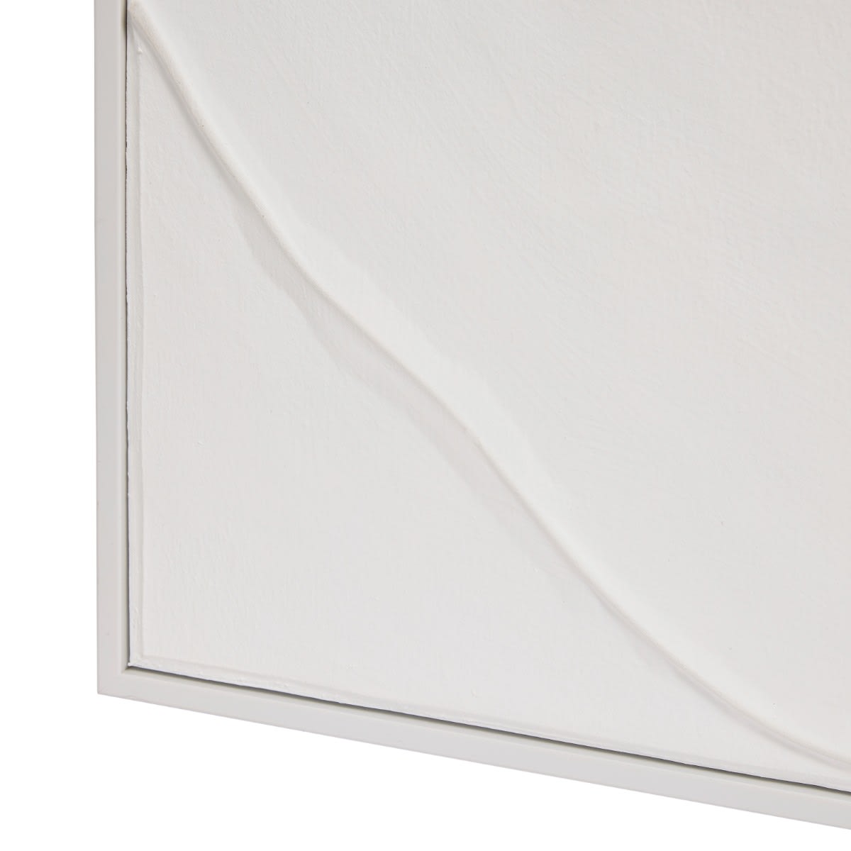 Wavy Hand Painted Wall Art White - 120cm x 150cm 