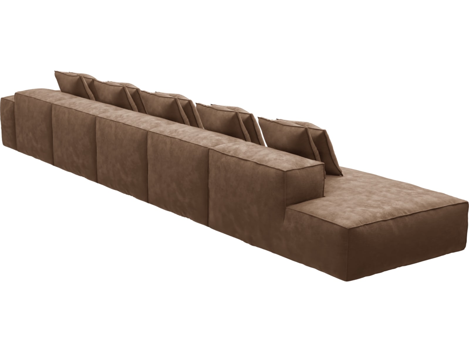 Riley Tribute Chestnut Modular Sofa - 1x Arm, 4x Armless, 1x Left Terminal color Tribute Chestnut