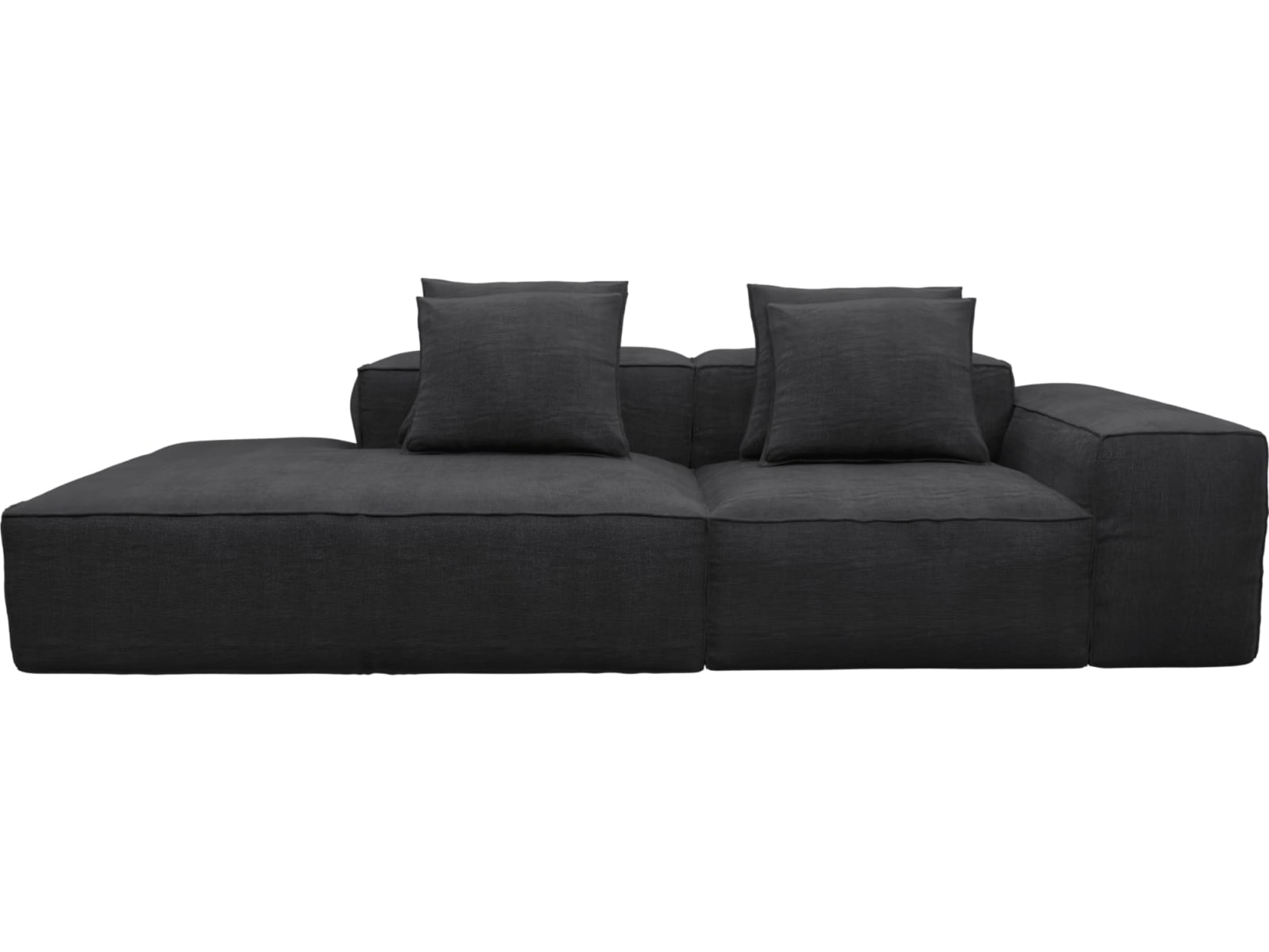 Riley Plaza Flint Grey Modular Sofa - 1x Arm, 1x Armless, 1x Left Terminal color Plaza Flint Grey