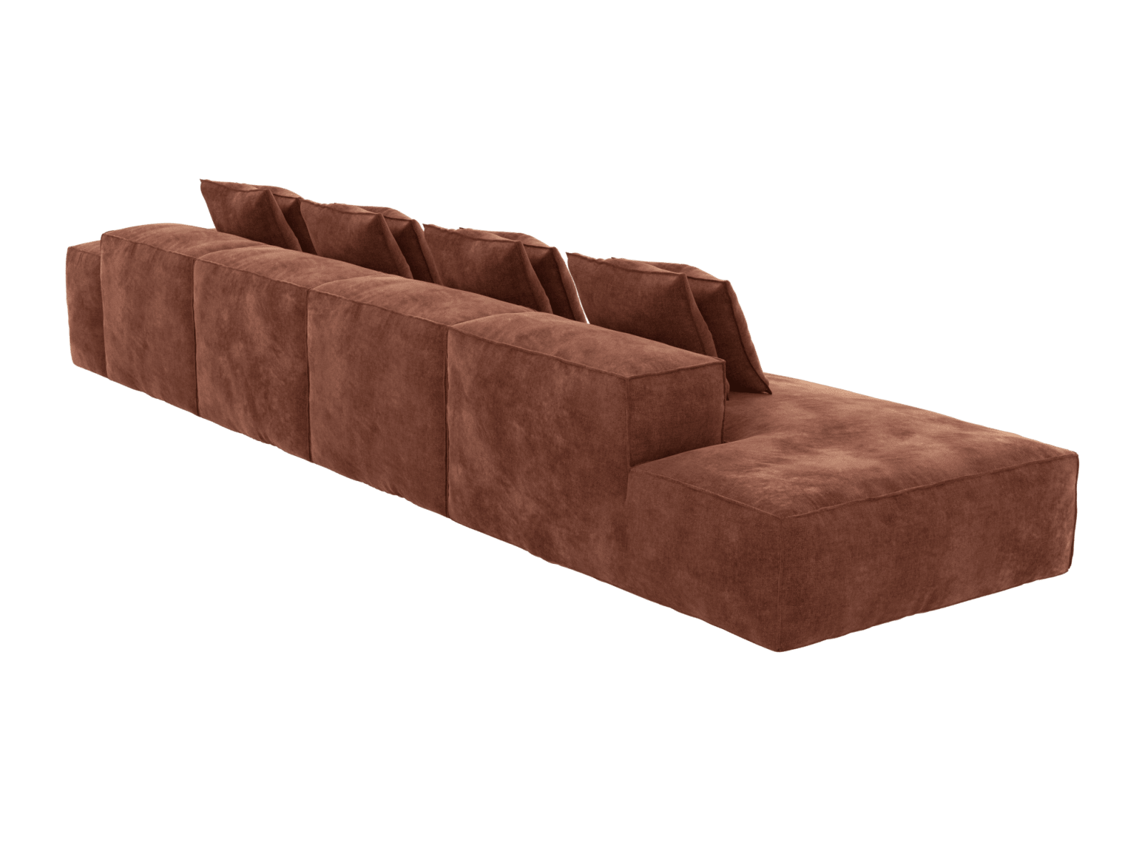Riley Muse Rust 5 Seater Terminal Left Modular Sofa color Muse Rust