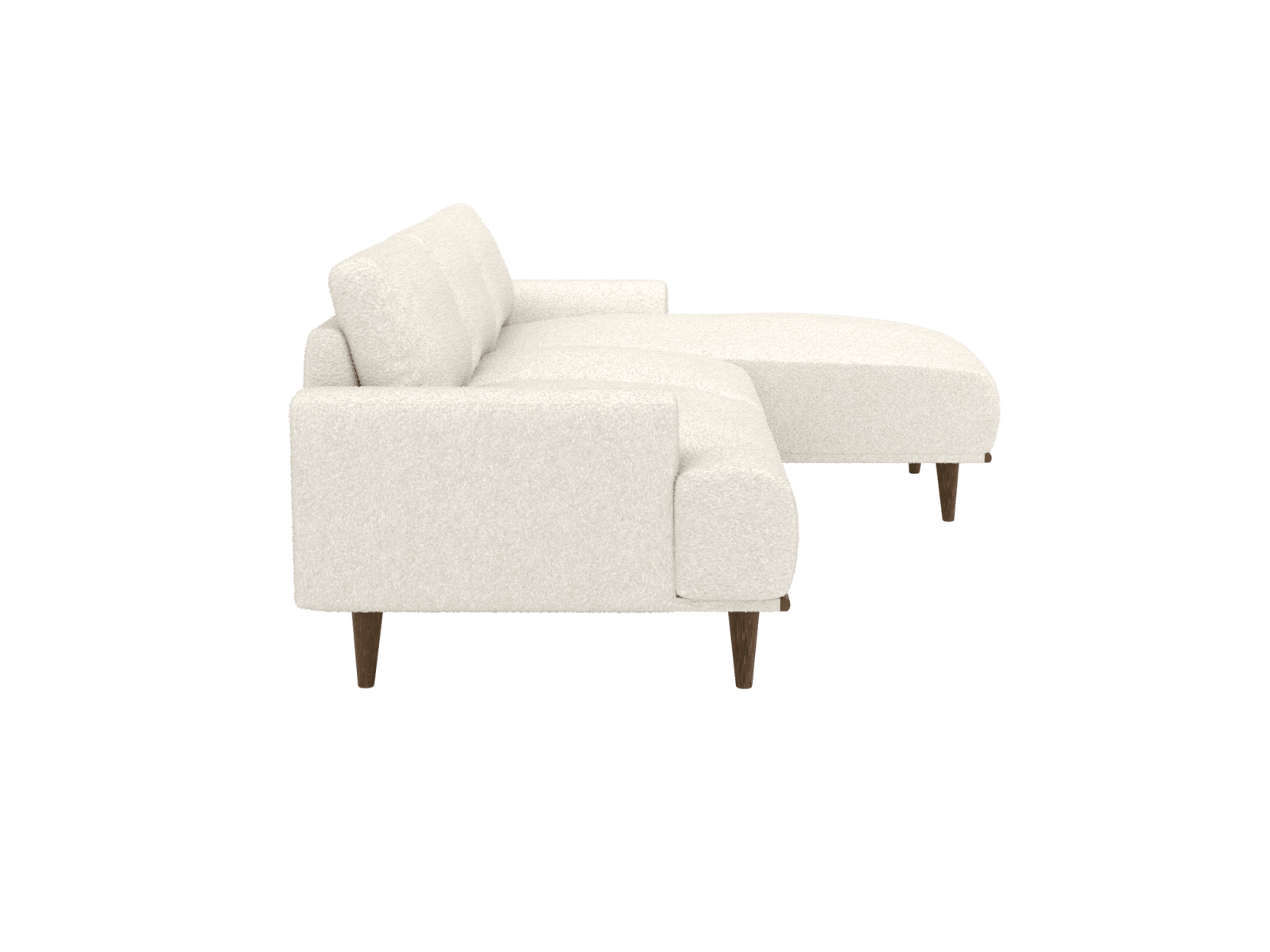 Dane Boucle Ivory Chaise Sofa - 3 Seater color Boucle Ivory