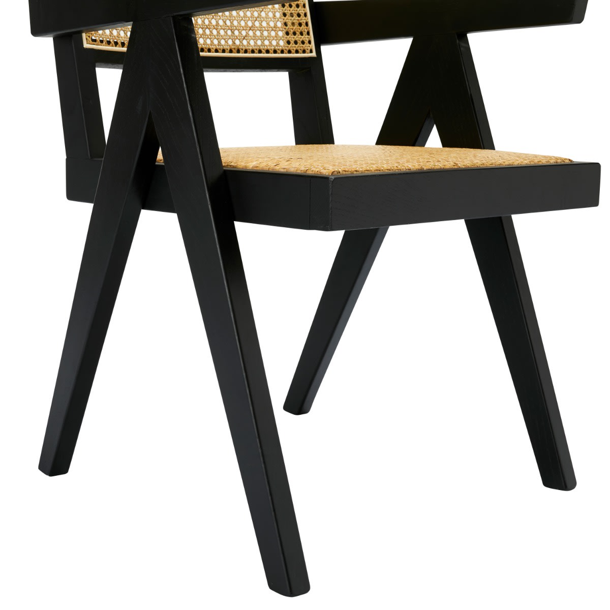 Azul Accent Chair Black and Rattan color Black