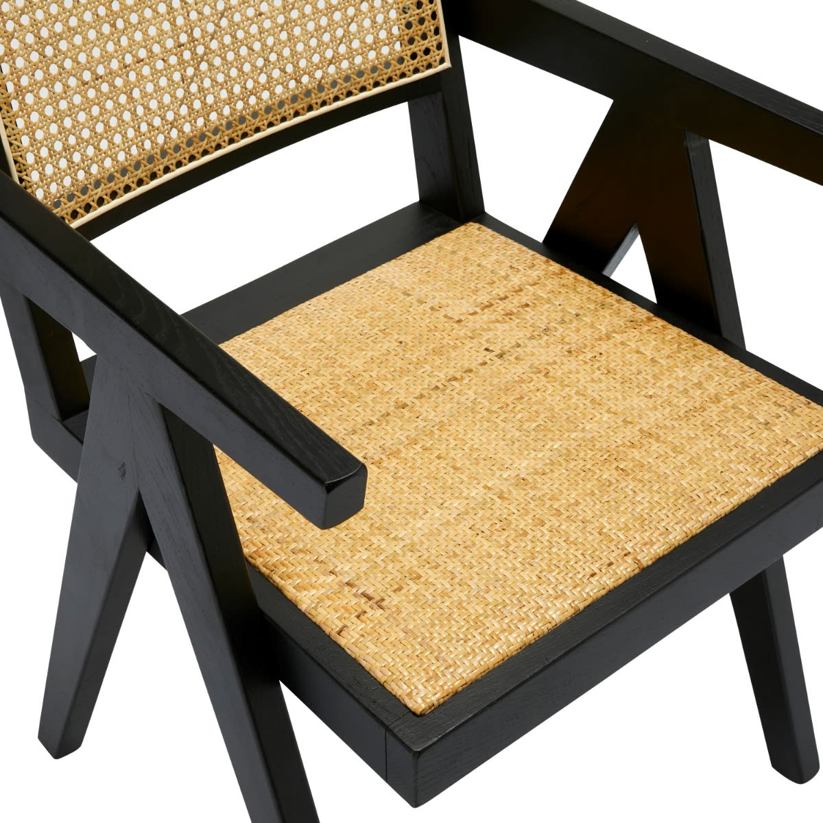 Azul Accent Chair Black and Rattan color Black