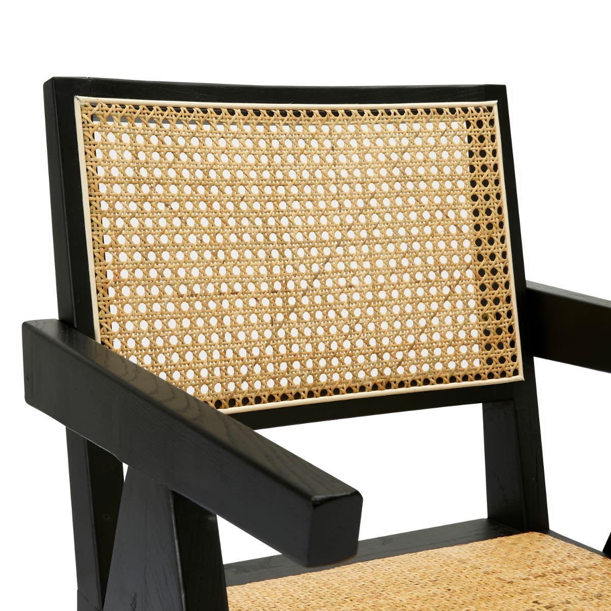Azul Accent Chair Black and Rattan color Black
