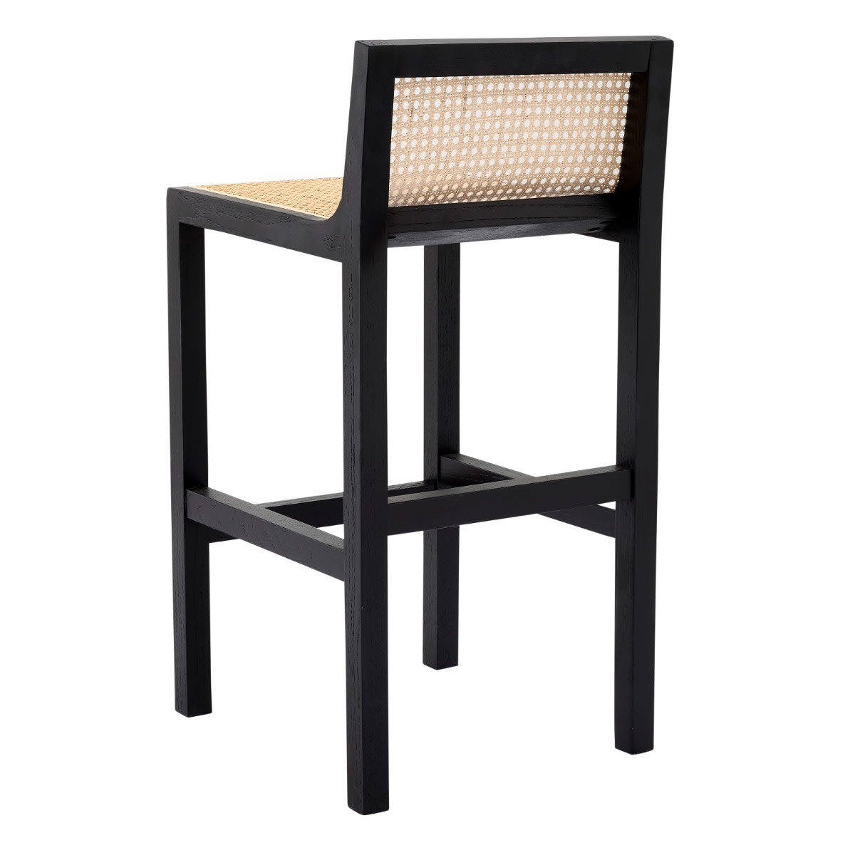 Zeta Black & Rattan Counter Stool color Black