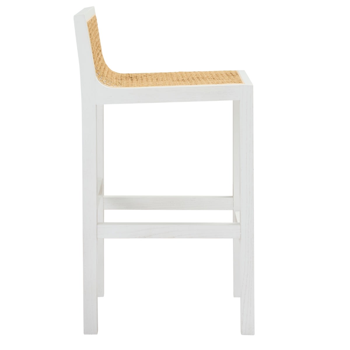 Zeta White & Rattan Counter Stool color White
