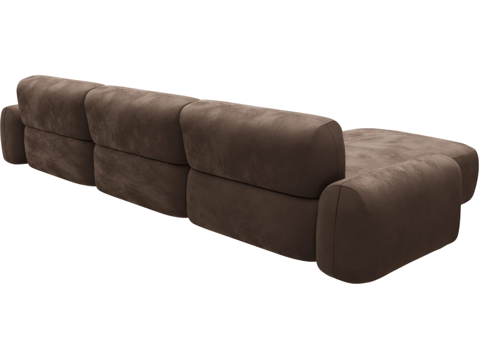 Beckett Muse Chocolate Chaise Sofa - 3 Seater color Muse Chocolate