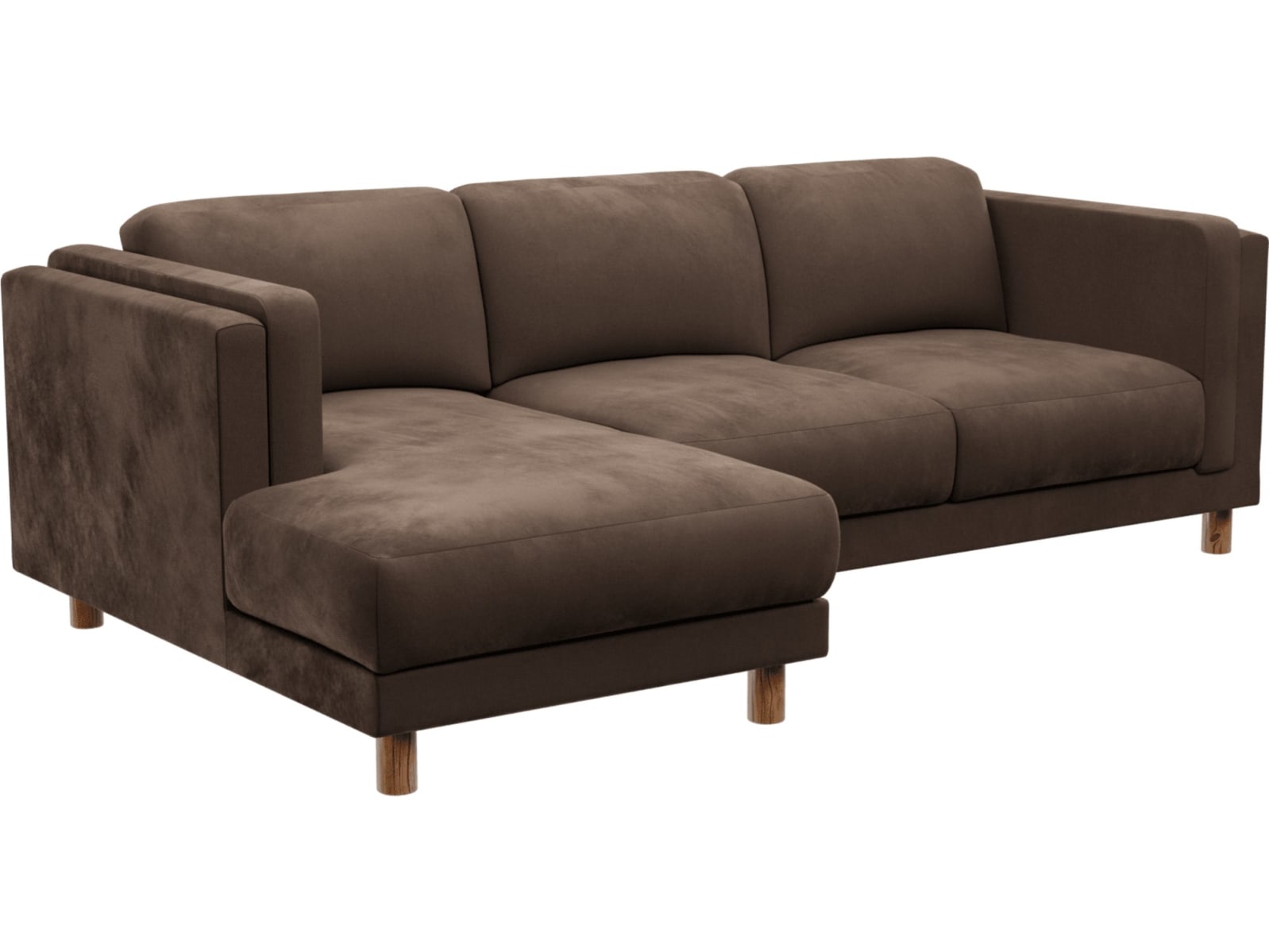 Hayes Muse Chocolate Chaise Sofa - 3 Seater color Muse Chocolate