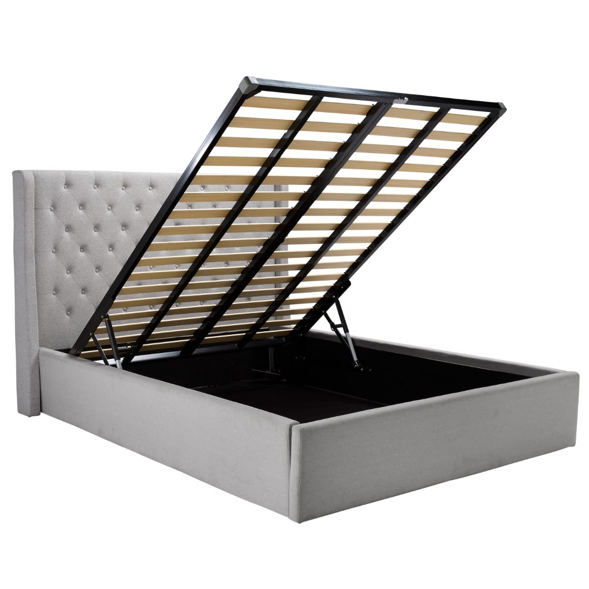Chatsworth Gas Lift Storage Bed Solana Silver King Single color Silver