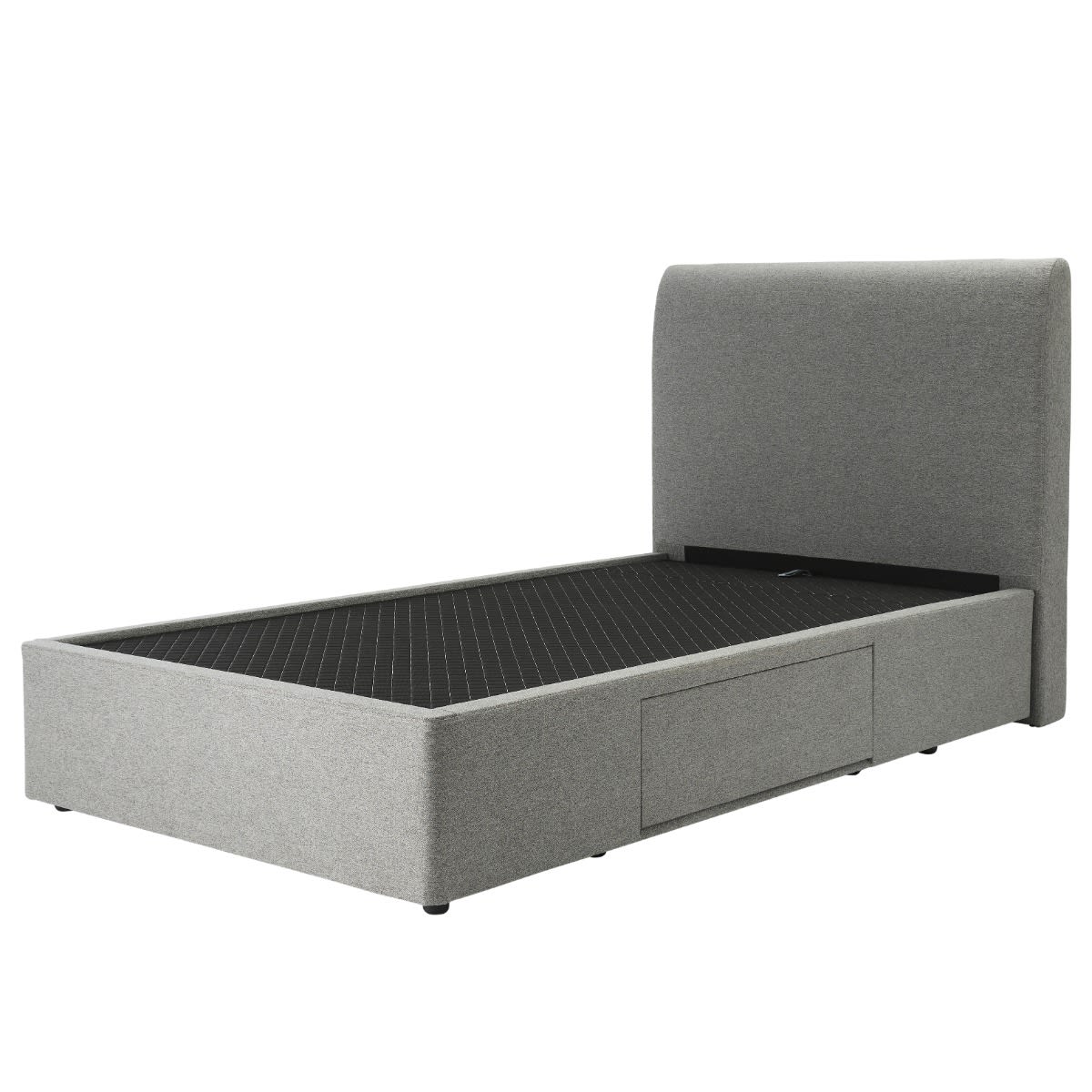 Forbes Right Drawer Storage Bed Solana Silver color Silver