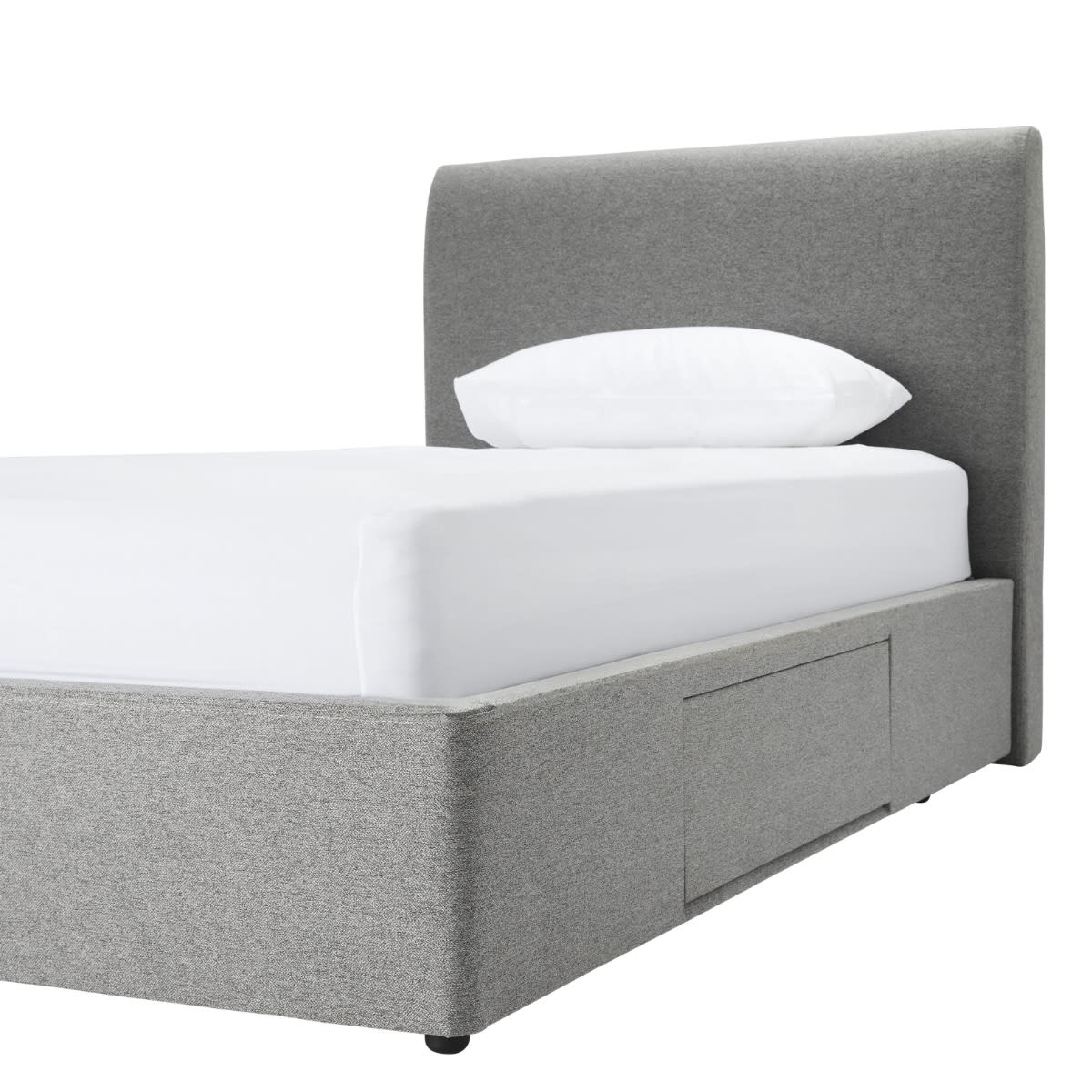 Forbes Right Drawer Storage Bed Solana Silver color Silver