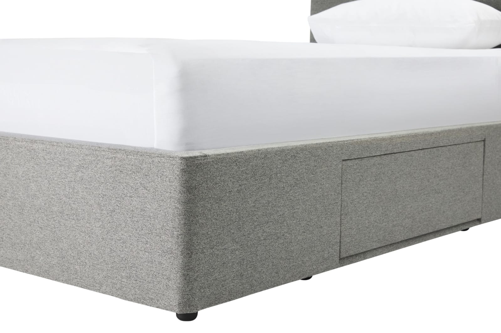 Forbes Right Drawer Storage Bed Solana Silver color Silver