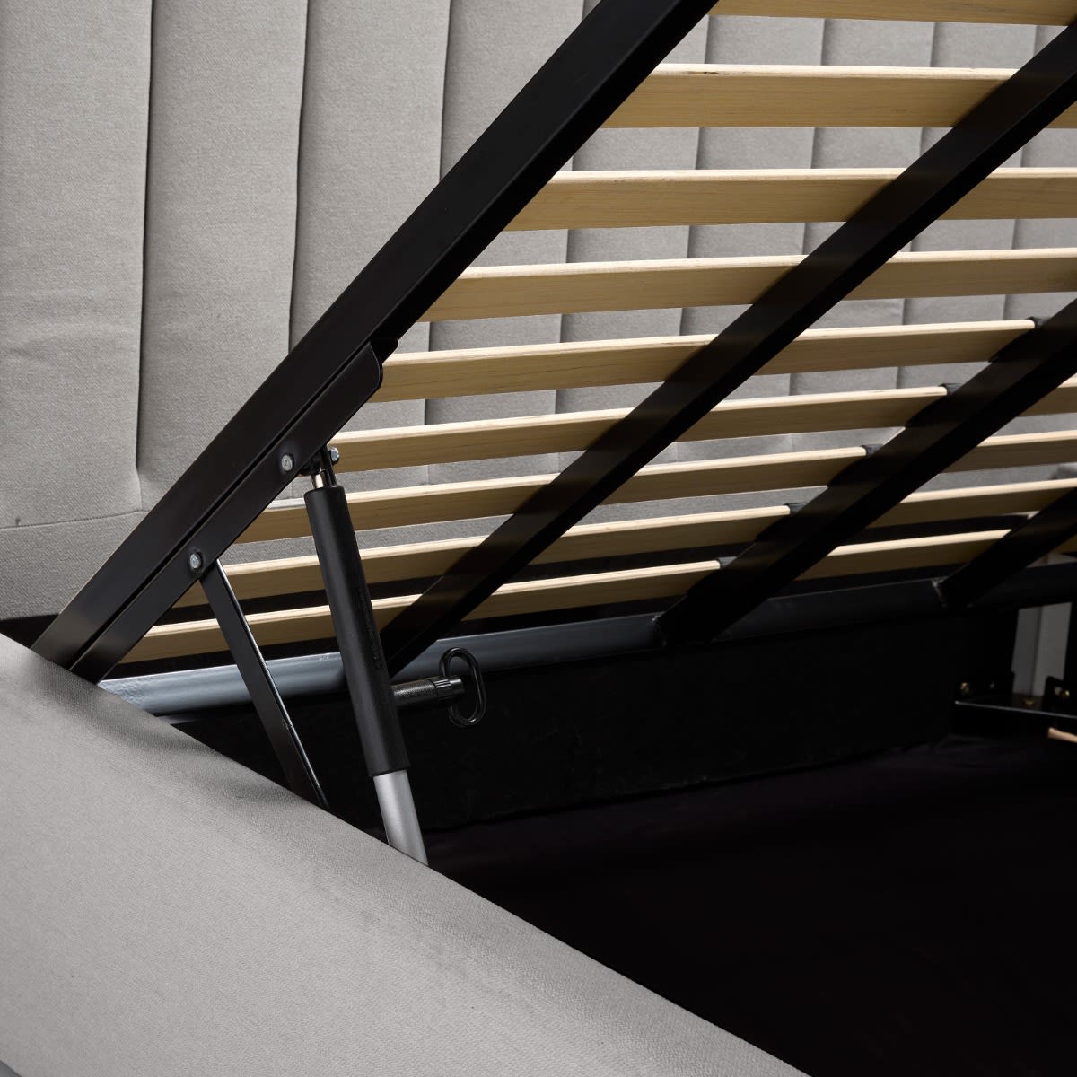 Mayfair Gas Lift Storage Bed Solana Silver color Silver