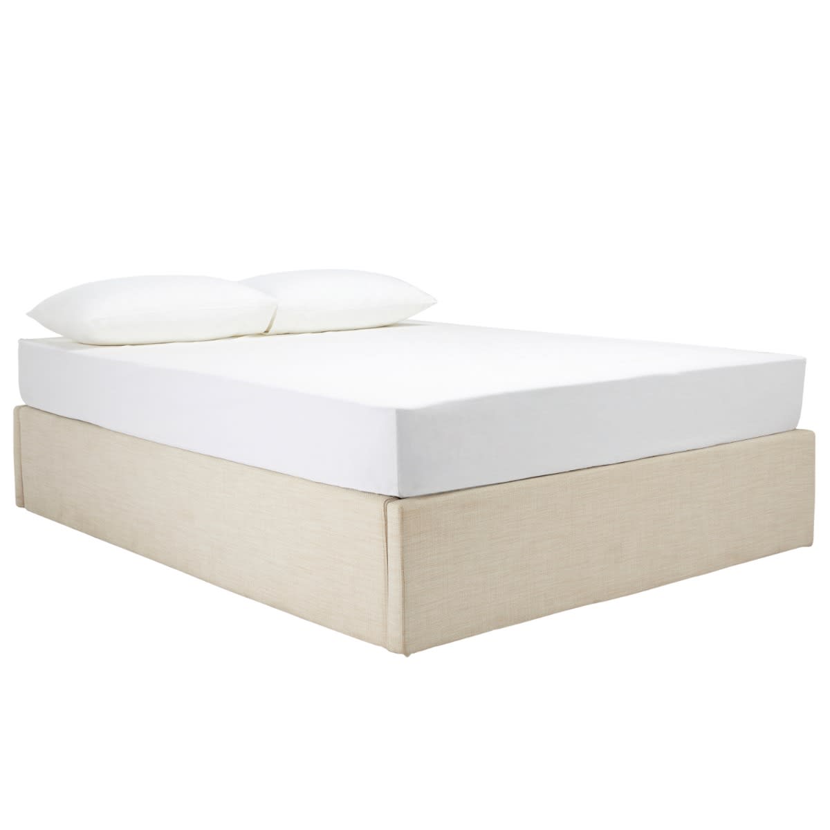 Milton Flush Bed Base Sea Pearl Queen color Sea Pearl