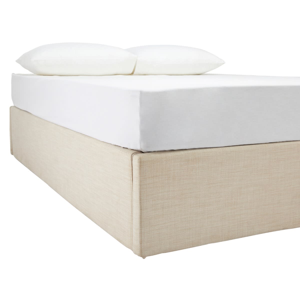 Milton Flush Bed Base Sea Pearl Queen color Sea Pearl