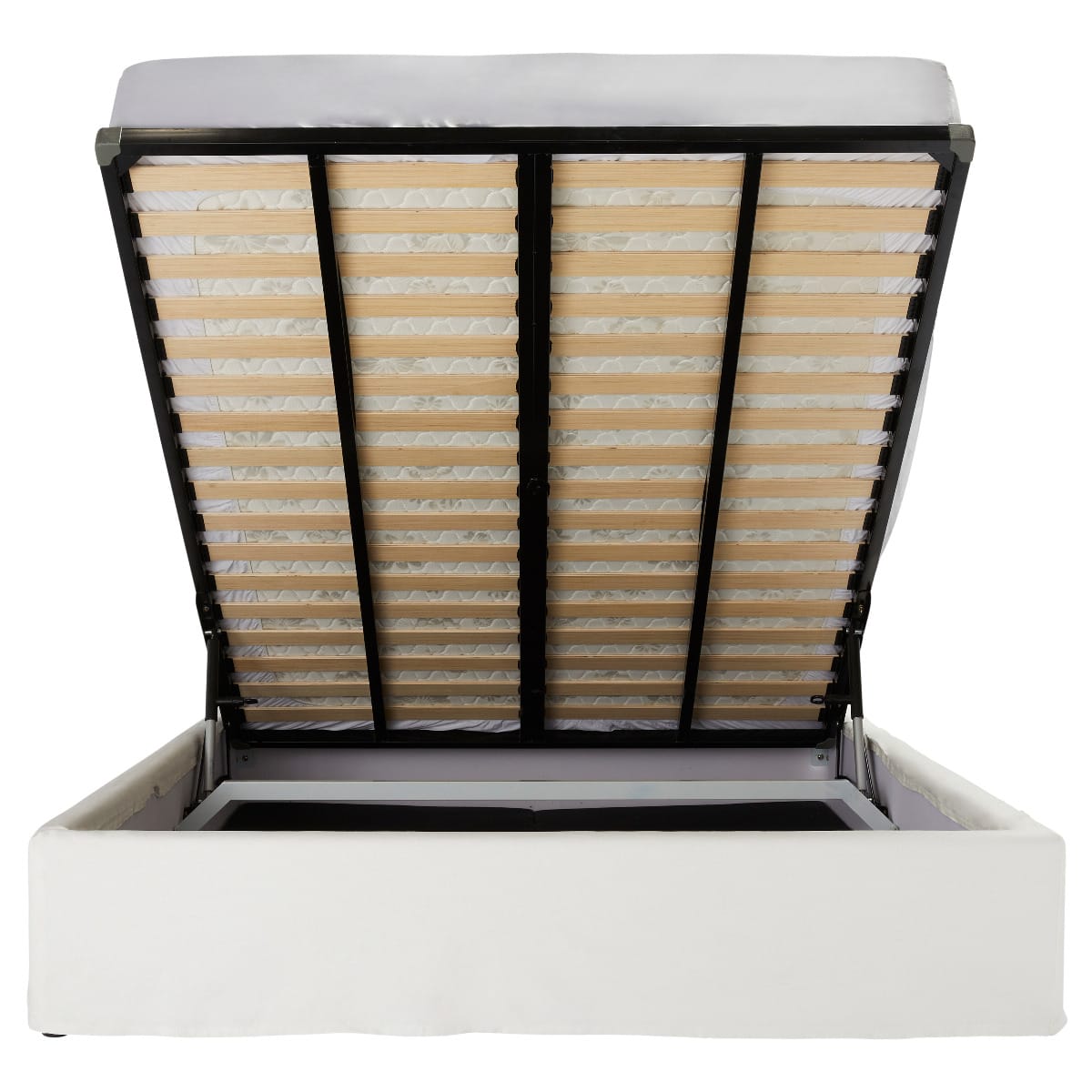 Noosa Gas Lift Storage Bed Frame Pure White color Pure White