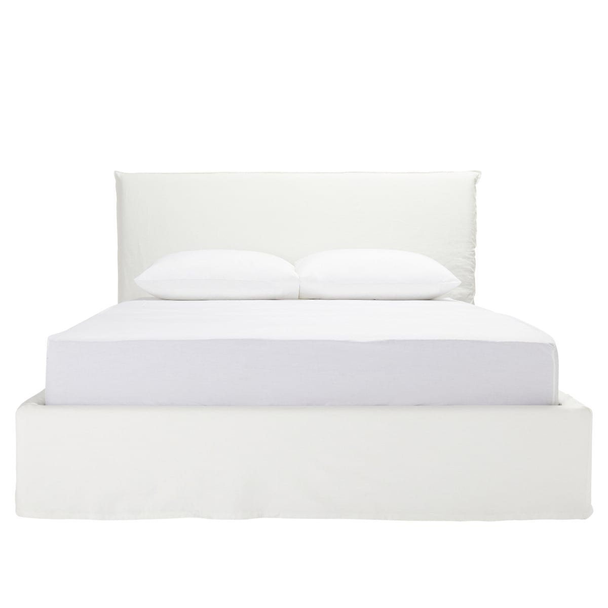 Noosa Gas Lift Storage Bed Frame Pure White color Pure White