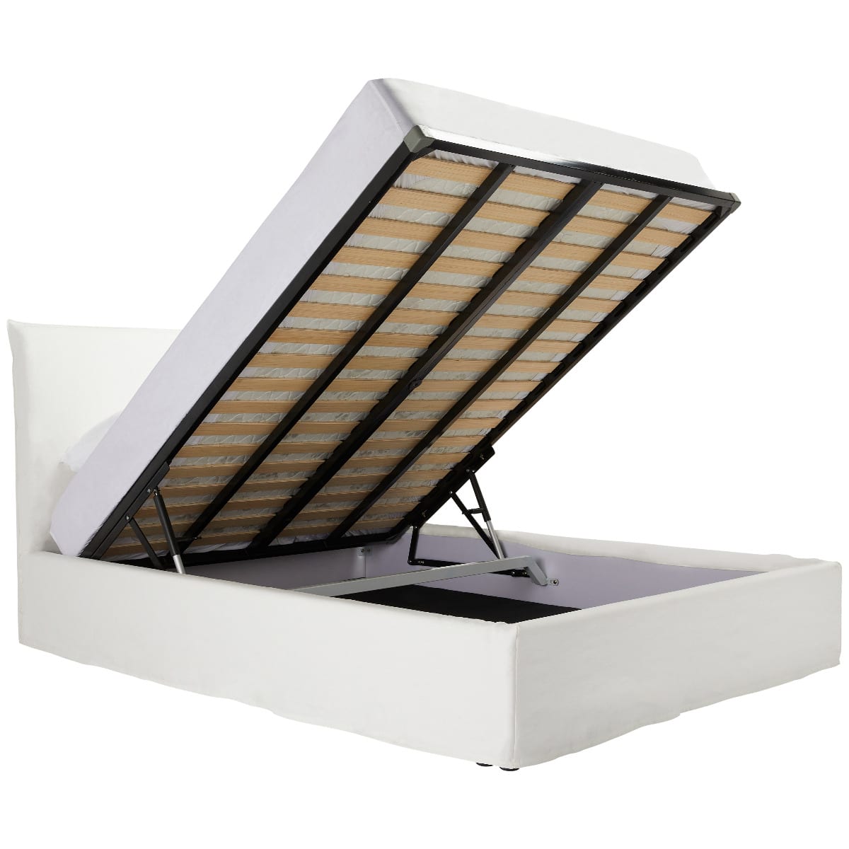 Noosa Gas Lift Storage Bed Frame Pure White color Pure White
