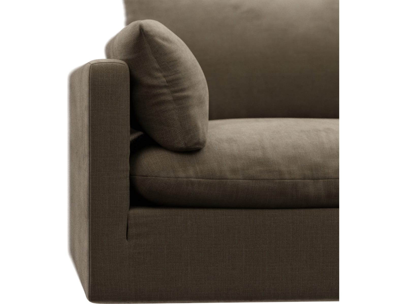 Willow Tribute Walnut 1 Seat Left Arm Facing Sofa Module color Tribute Walnut