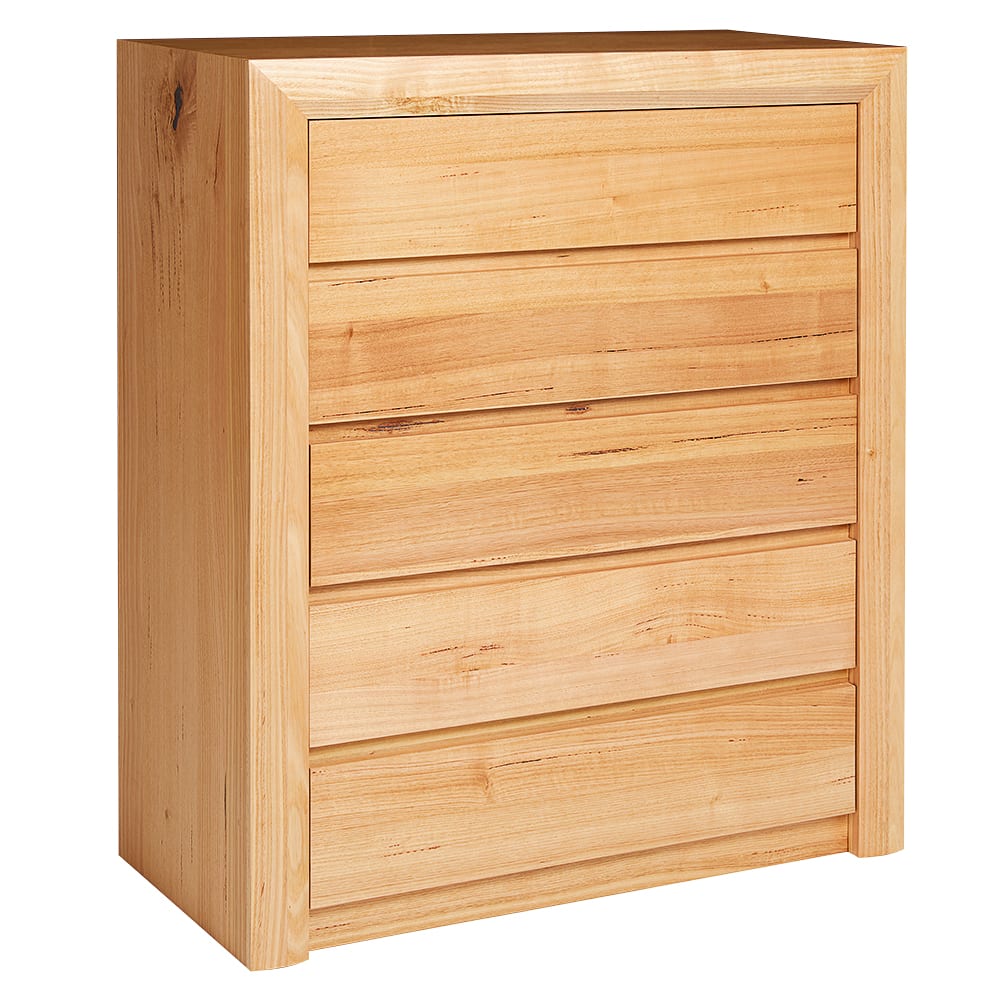 Bellambi Natural Messmate Tallboy - 5 Drawer color Natural