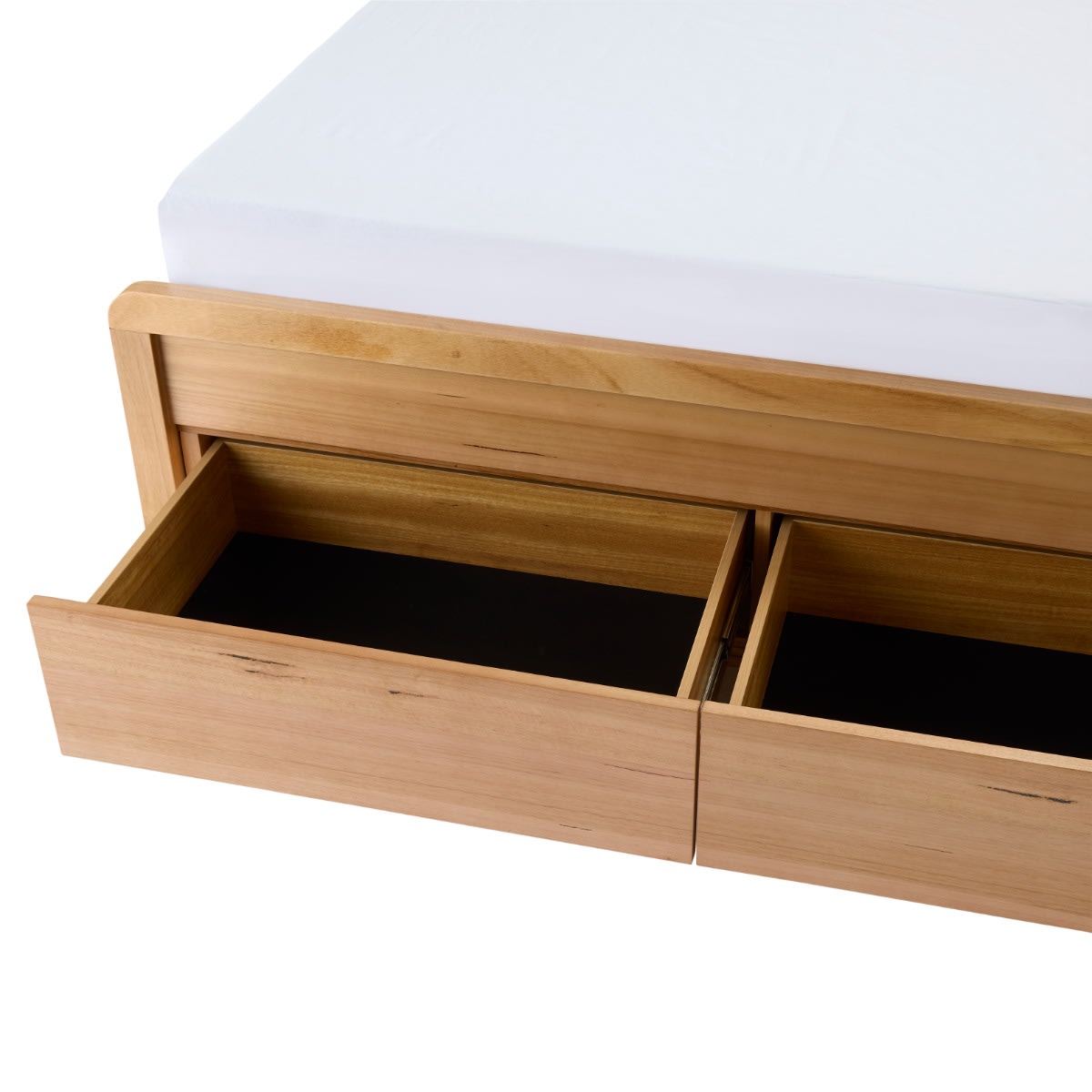 Chloe Gas Lift Bookend & Drawer Bedwith USB & LED Queen Messmate color Natural