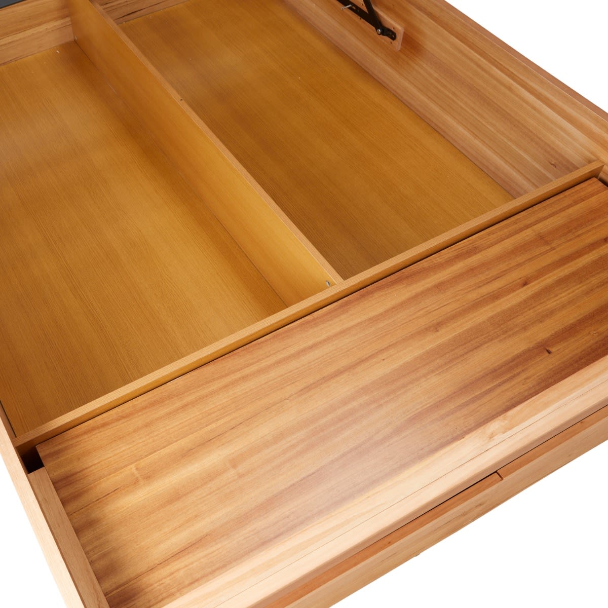 Clemence Gas Lift Storage Bed & Drawers & Bookend color Natural