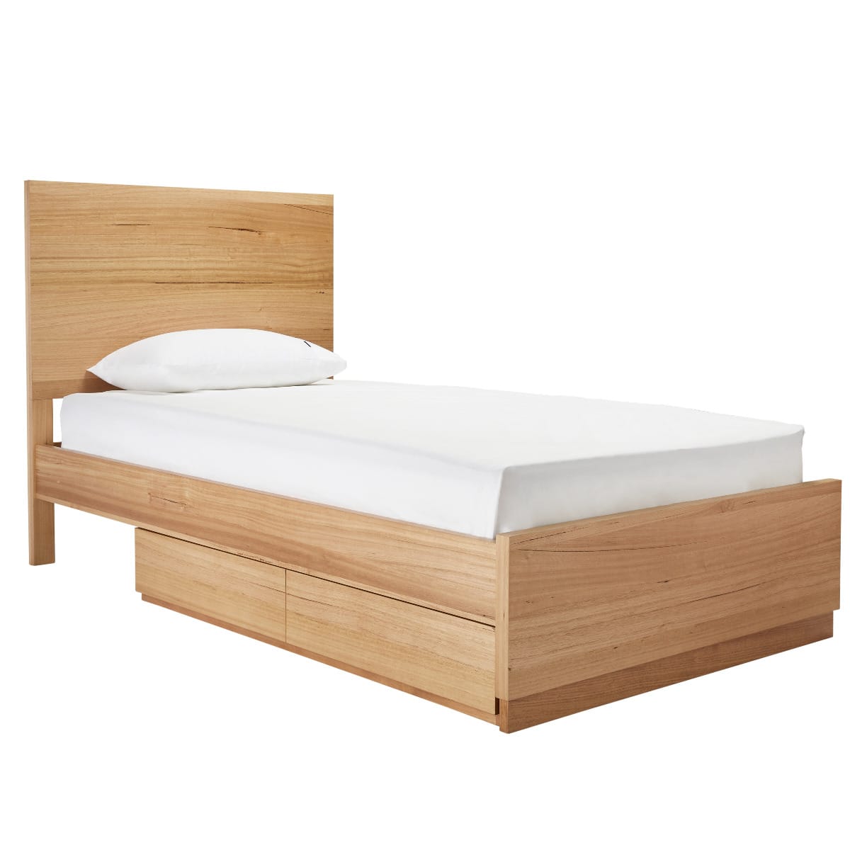 Clemence Kids Plain Headboard & Underbed Drawers Bed color Natural