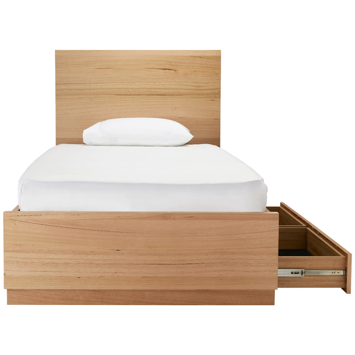 Clemence Kids Plain Headboard & Underbed Drawers Bed color Natural