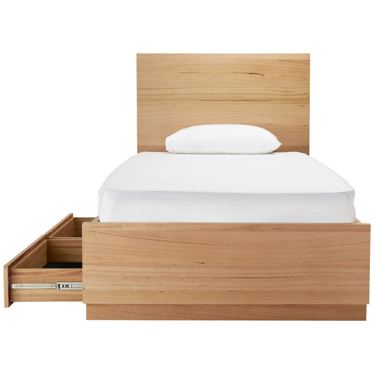 Clemence Kids Plain Headboard & Underbed Drawers Bed color Natural