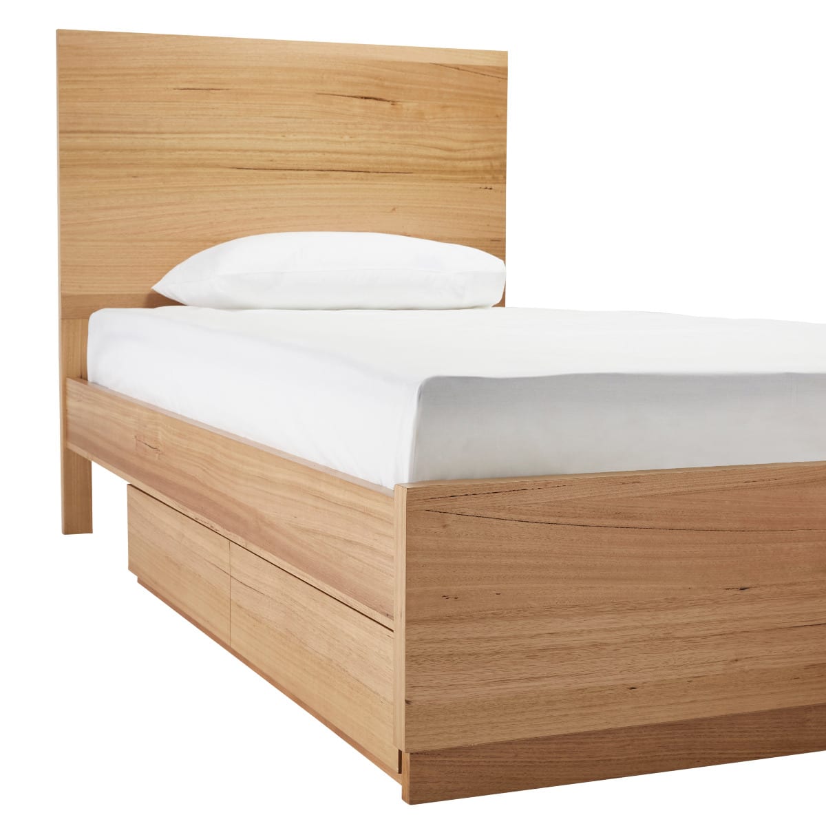 Clemence Kids Plain Headboard & Underbed Drawers Bed color Natural