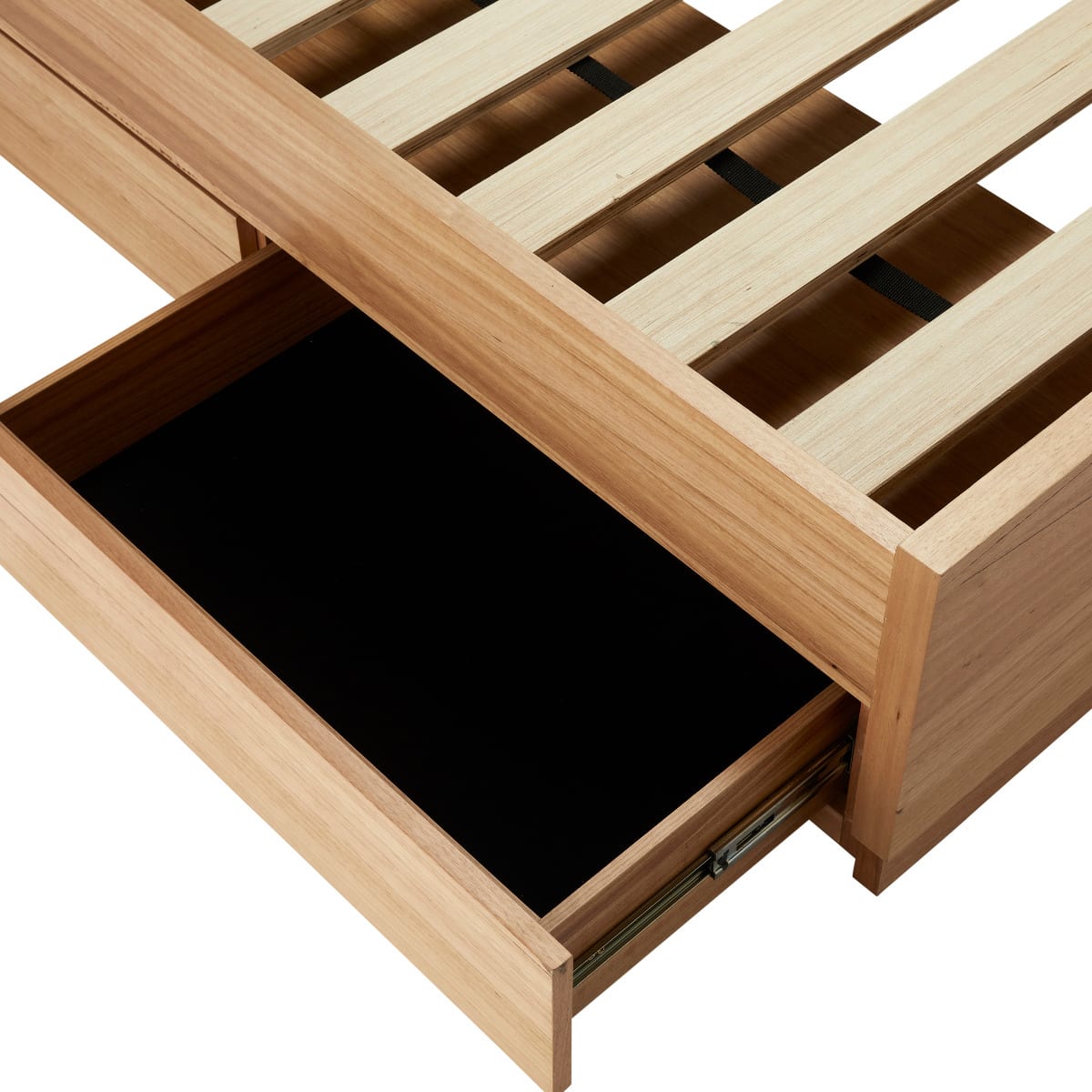 Clemence Kids Plain Headboard & Underbed Drawers Bed color Natural