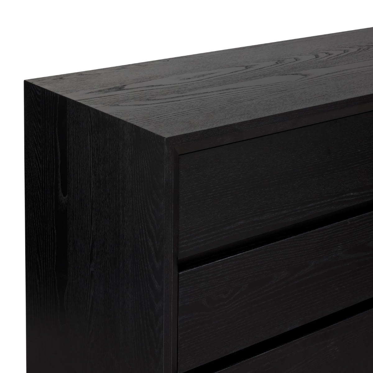 Morgan Oak Dresser Black - 6 Drawer color Black