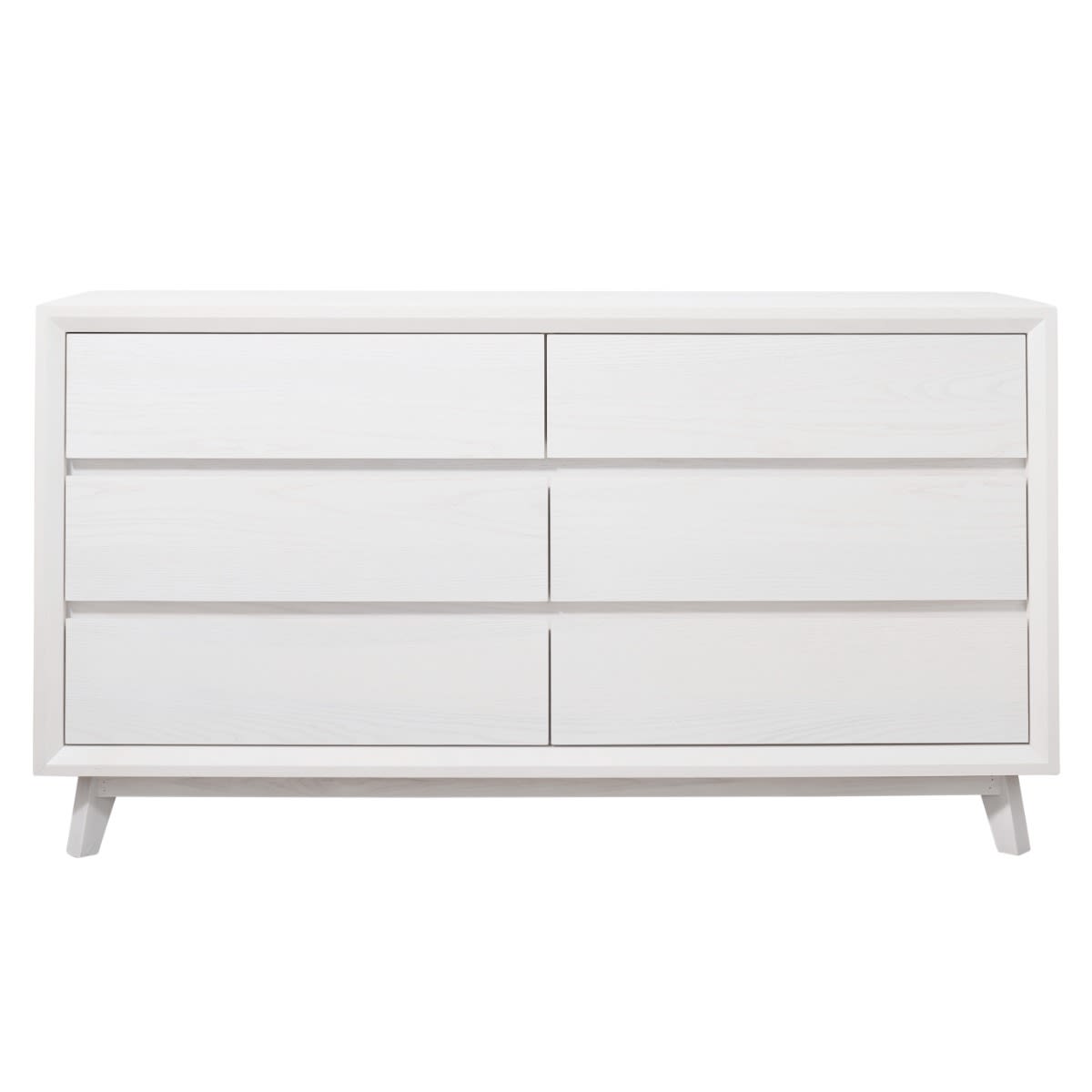 Morgan Oak Dresser White - 6 Drawer color White