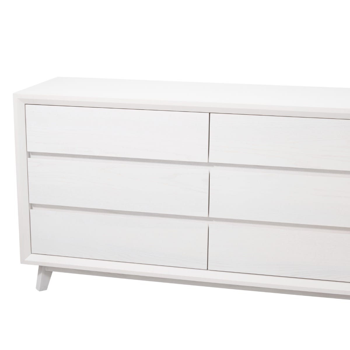 Morgan Oak Dresser White - 6 Drawer color White