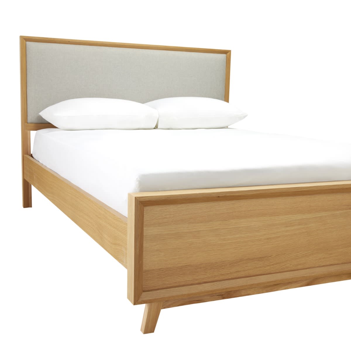 Morgan Upholstered Bed Oak - Queen color Light Grey