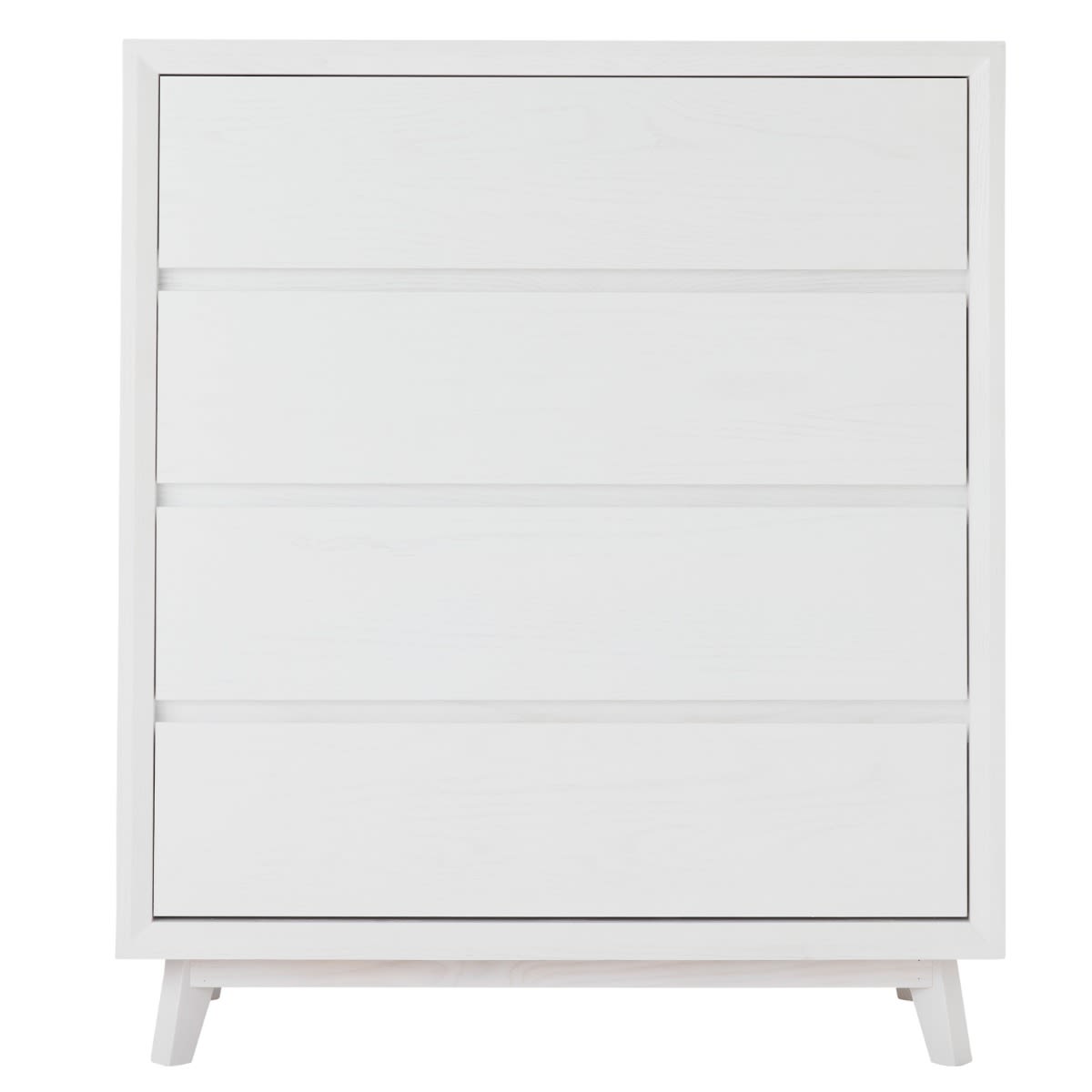 Morgan Oak Tallboy White - 4 Drawer color White