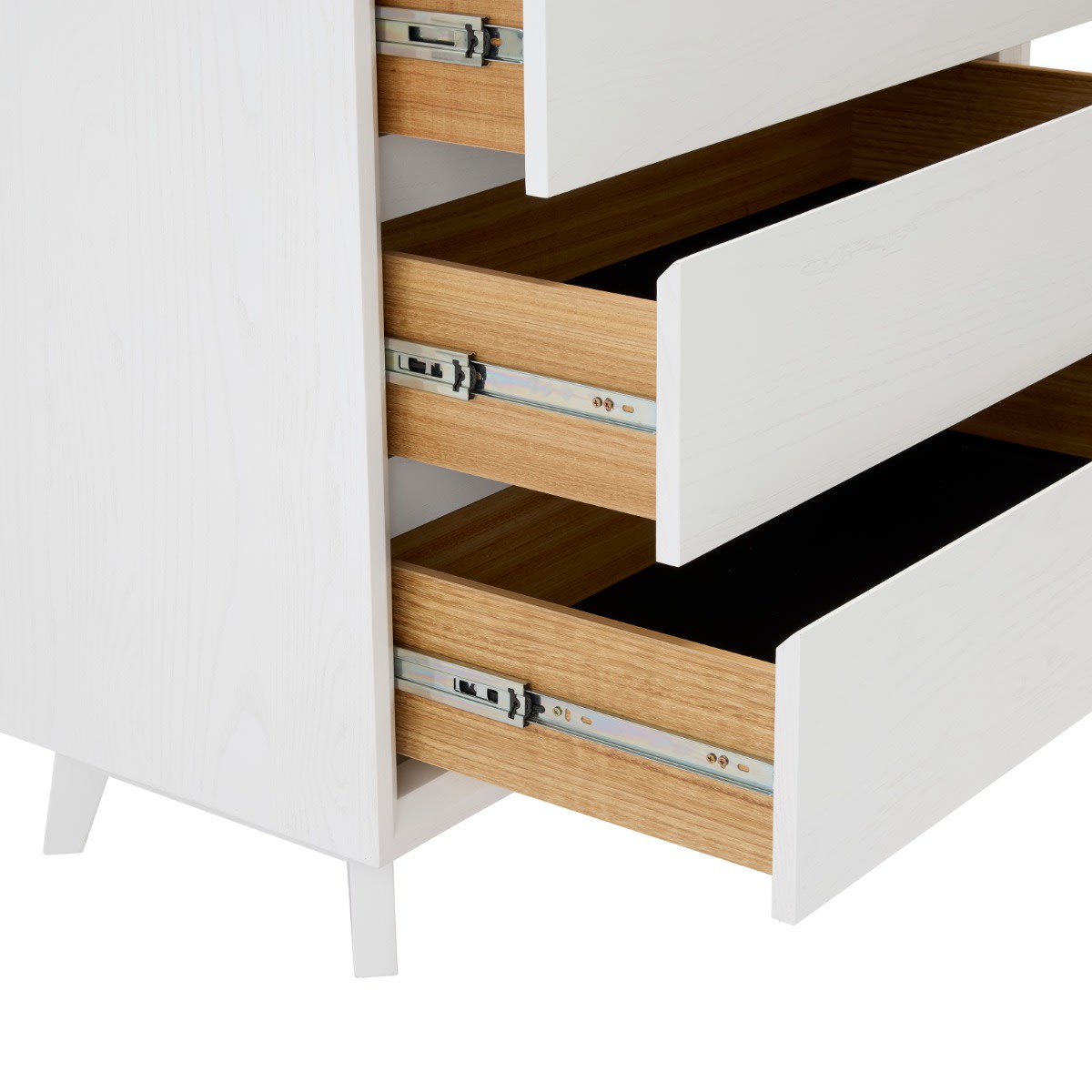 Morgan Oak Tallboy White - 4 Drawer color White