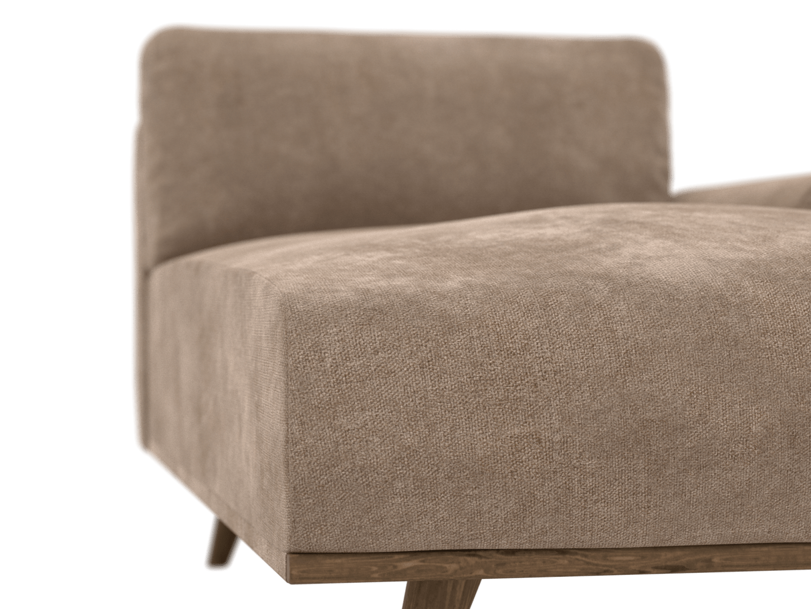 Dane Tribute Walnut Chaise Right Arm Facing Sofa Module color Tribute Walnut