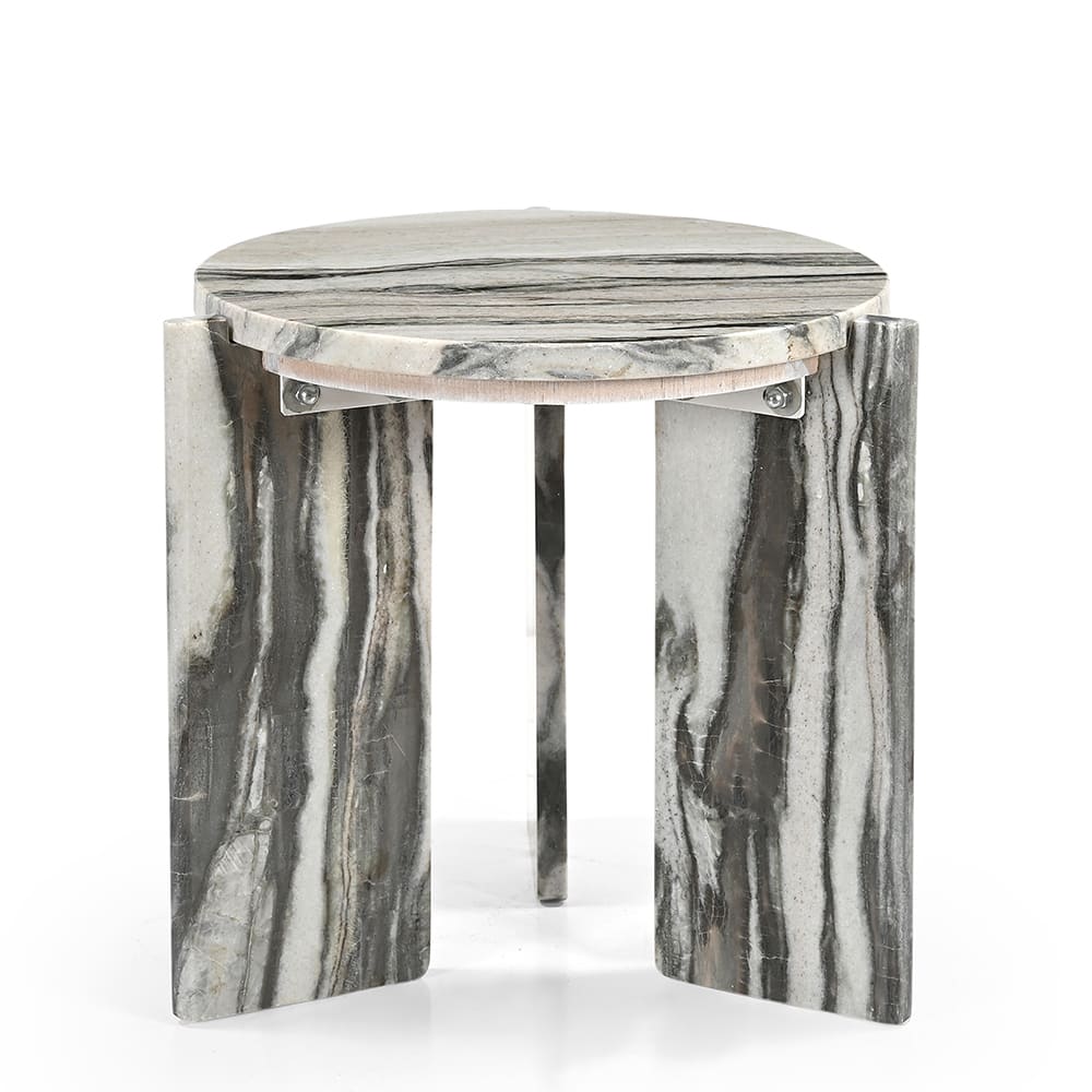 Capello Panda White Marble Side Table color White/Black