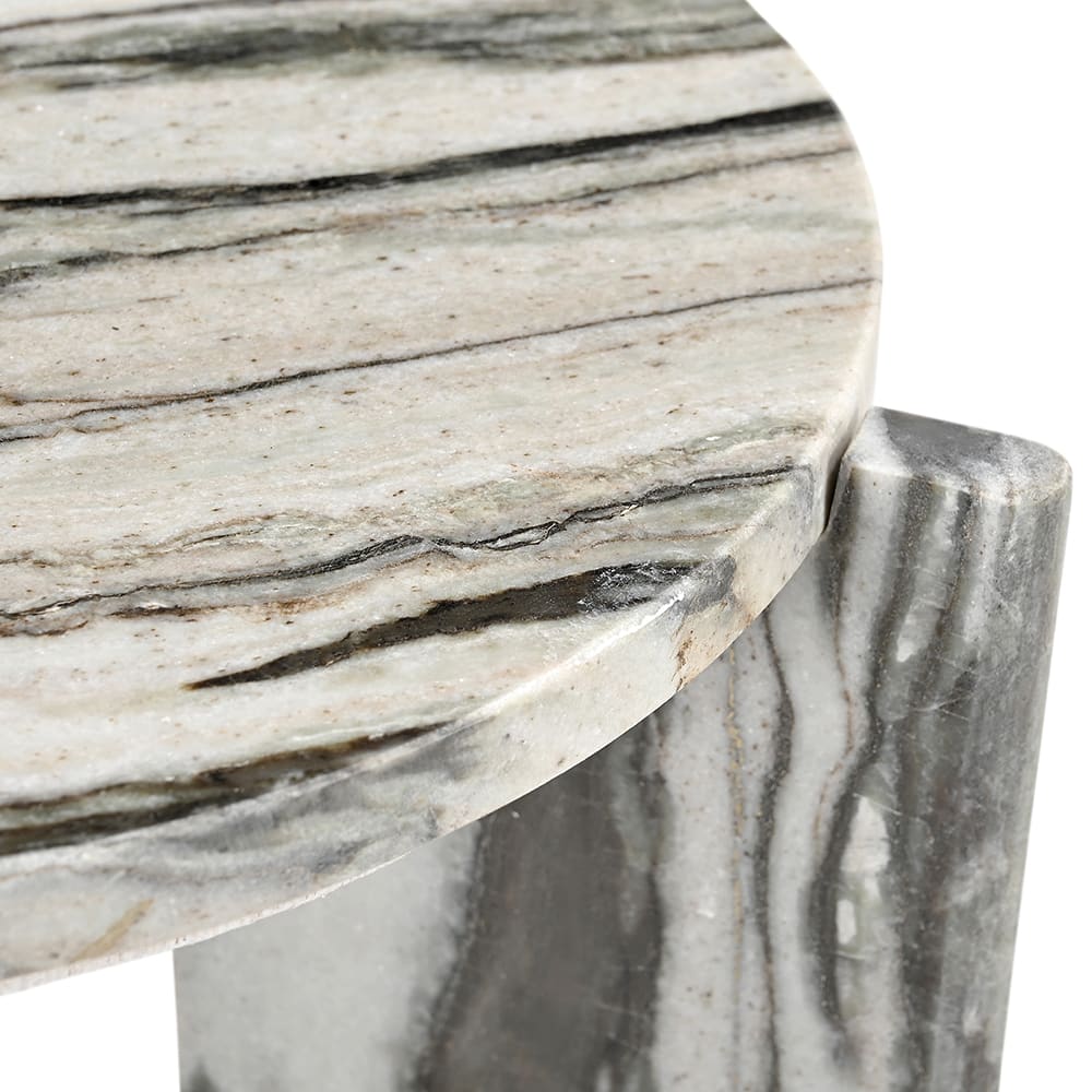 Capello Panda White Marble Side Table color White/Black