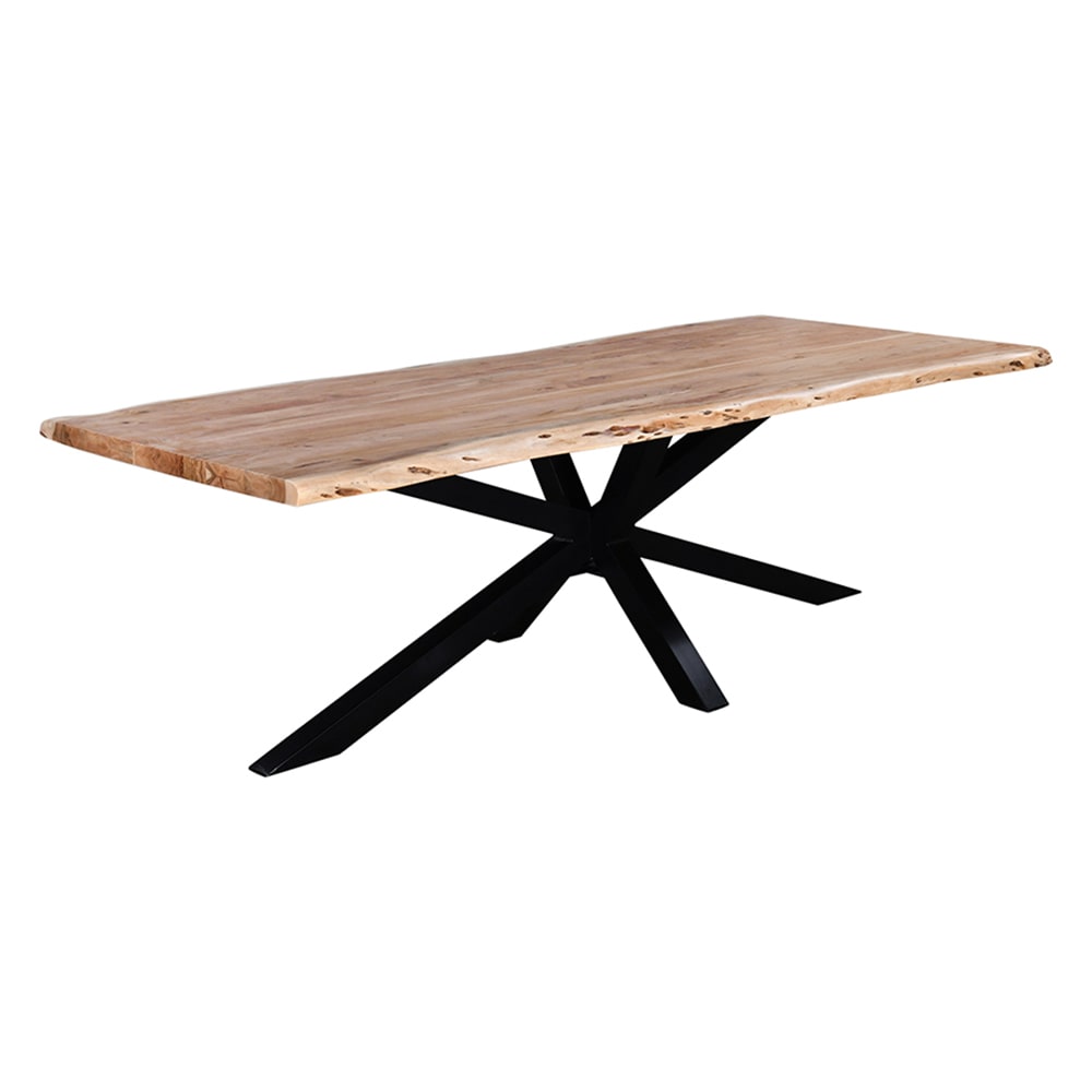 Madras Live Edge Solid Acacia Wood Dining Table - 270cm color Natural
