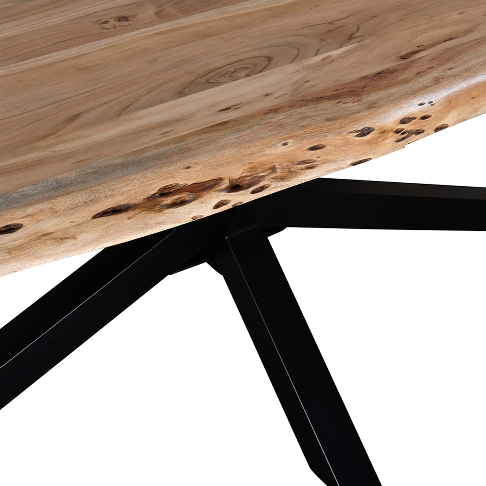 Madras Live Edge Solid Acacia Wood Dining Table - 270cm color Natural