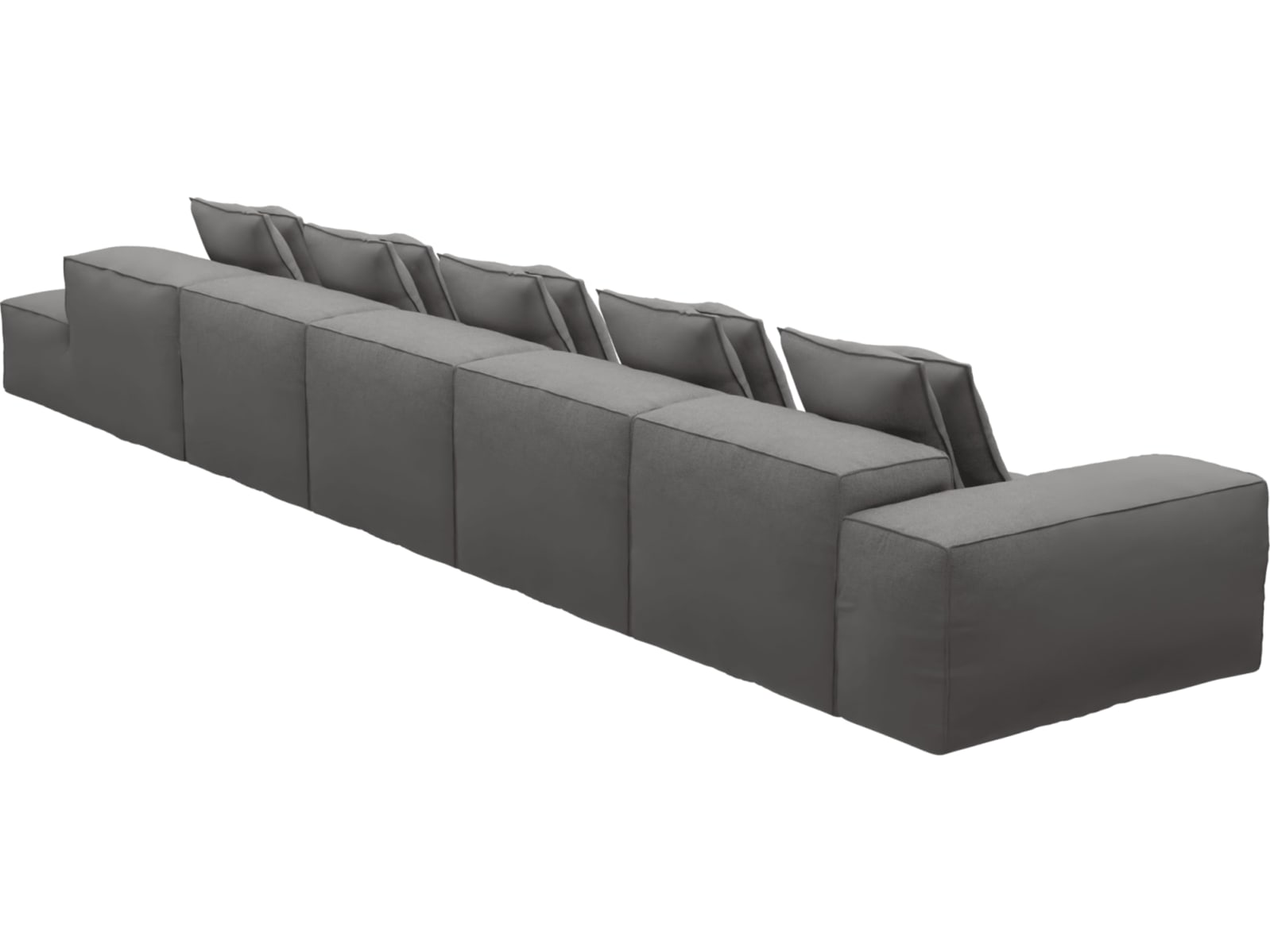 Riley California Slate Modular Sofa - 1x Arm, 4x Armless, 1x Right Terminal color California Slate