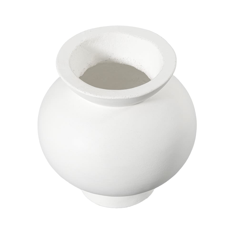 Ursula Concrete Round Vase White - 21cm color White