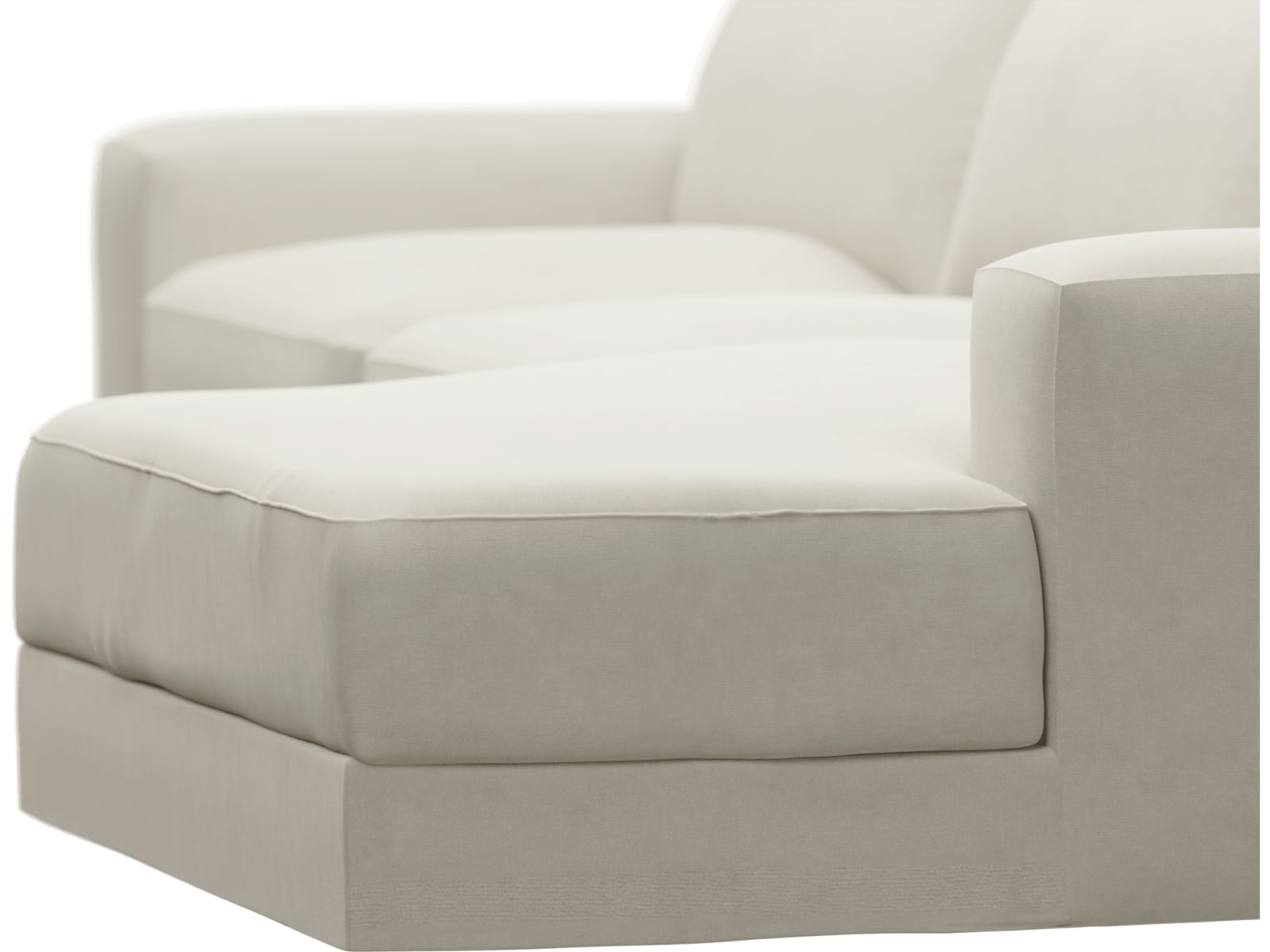 Monica Muse Flax Chaise Sofa - 3 Seater color Muse Flax