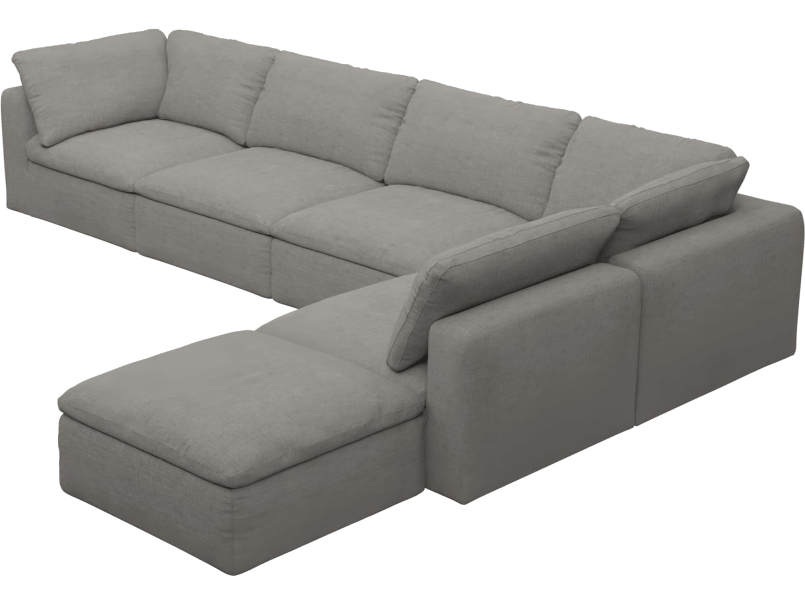 Cloud Deep Isla Soft Grey Modular Sofa - 6 Piece color Isla Soft Grey